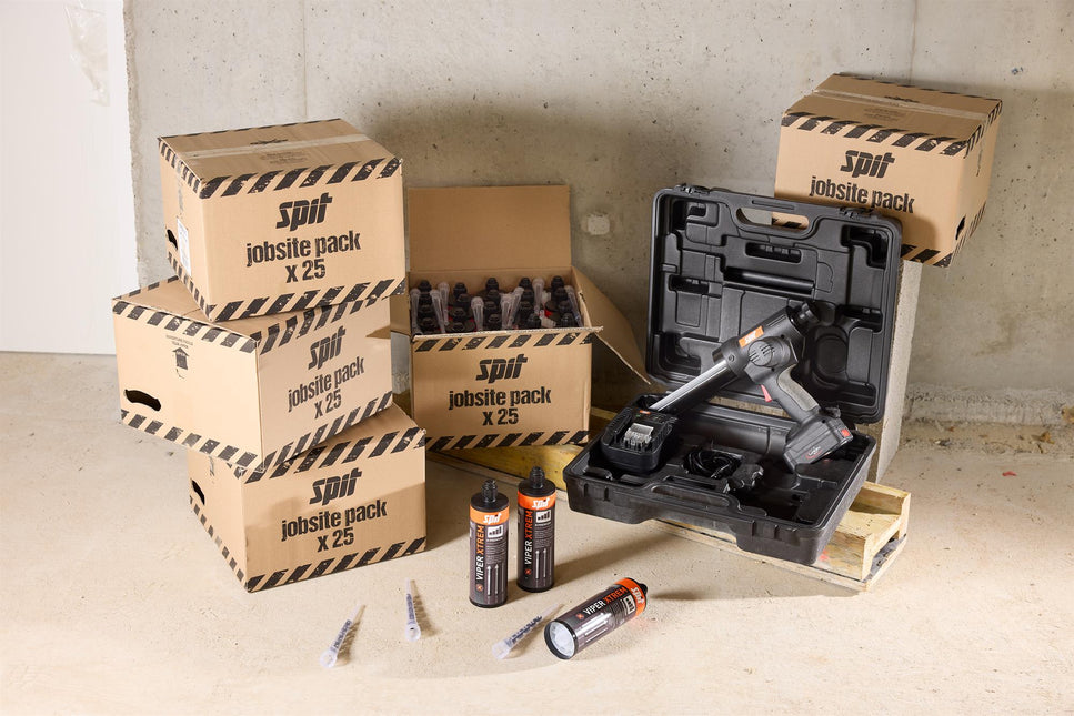 SPIT Pack Viper 125 Tubes 410ml + 18V Injecteerpistool + Accu en Lader