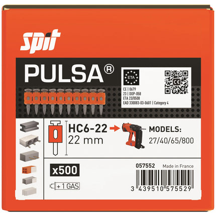 SPIT HC6-22 + Gas VE500 Nagels 22mm - 057552