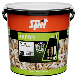 SPIT ARPON PLUG D.6x25 - 2.000 STUKS    IN ECO EMMER