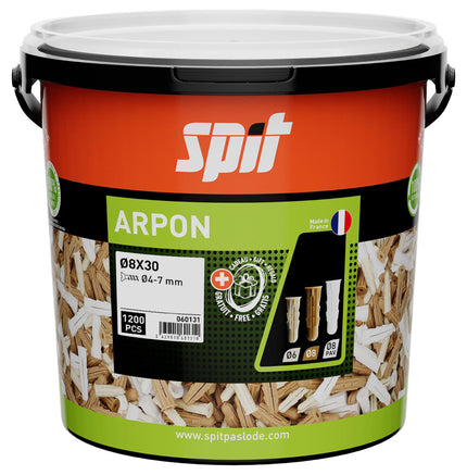 SPIT ARPON PLUG D.8x30 - 1.200 STUKS    IN ECO EMMER