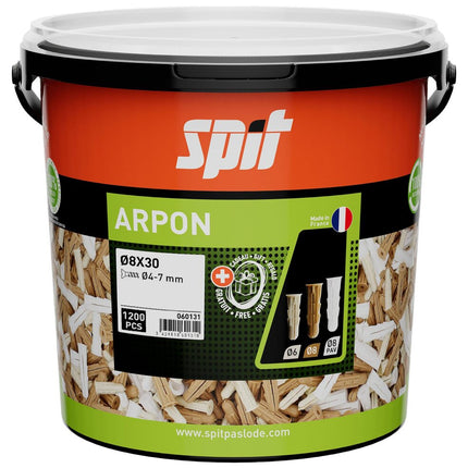 SPIT ARPON PLUG D.8x30 - 1.200 STUKS    IN ECO EMMER