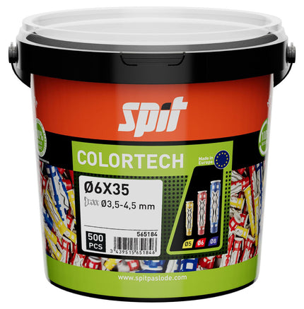 SPIT COLORTECH 6X35 - 500 STUKS IN ECO EMMER