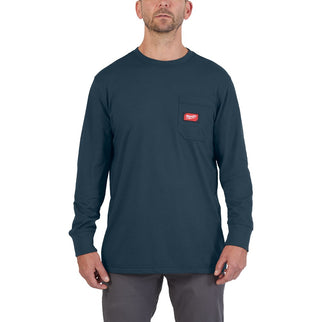 Milwaukee Wtlsbluii XXL Work T-Shirt Long Sleeve BLUE XXL – 4932493047