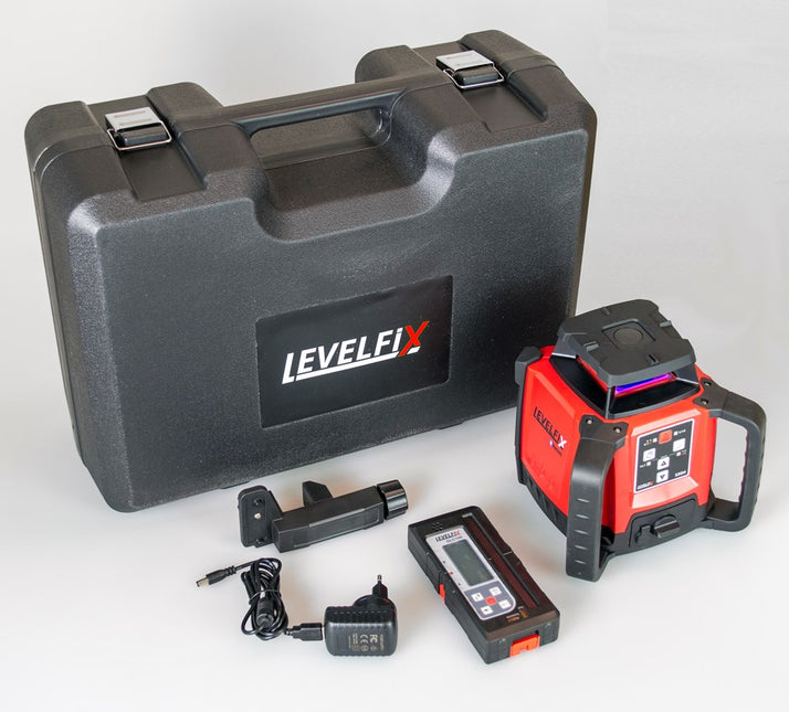 Levelfix 550H Horizontale Bouwlaser Set METmm Ontvanger Statief 1,8M en BAAK Rood – 554510