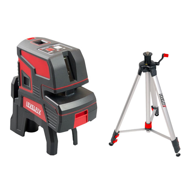 Levelfix CL202R RODE Kruislijnlaser Set met Statief 1,5M – 556220