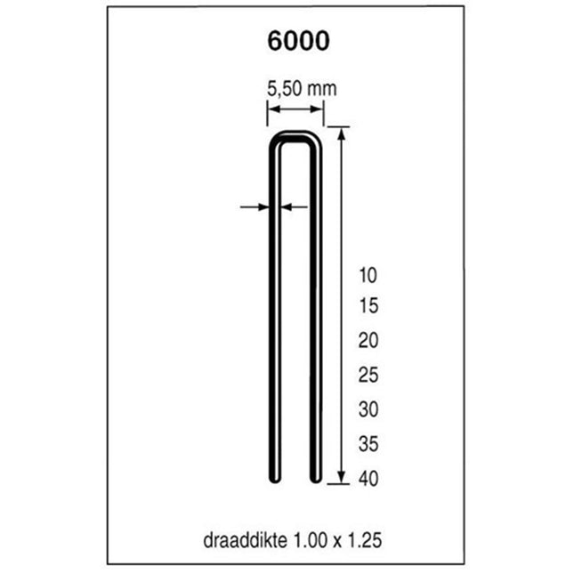 Dutack Fasteners HAUBOLD NIET KL6000-30MM C-PUNT         VERZINKT 3MU HARS - 5000 ST