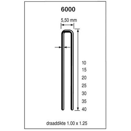 Dutack Fasteners NIET 6000 30MM RVS GEHARST              DS 4,0ML