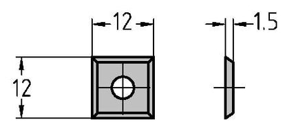 JSO-TR HW Keermes 12x12x1,5mm 4-zijdig 10st - 72020-6-01200