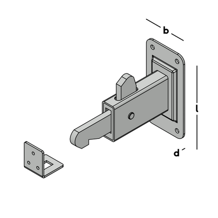 GB Deurvastzetter Vloer 120x60mm 2,5 EV - 74980.B001