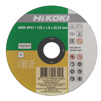 HiKOKI Doorslijpschijf voor RVS/metaal 125x1mm - 782307