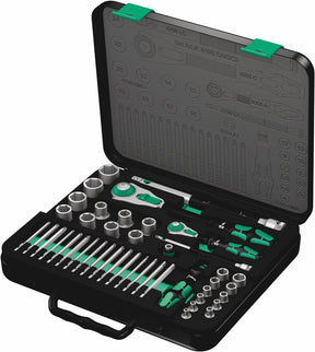 8100 SA/SC 2 Zyklop Speed ratel- en doppenset, 1/4\"-aandrijving en 1/2\"-aandrijving, metrisch, 43-delig