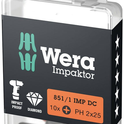 Wera BITS 851/1 PH 2X25mm - 5 stuks Impaktor – 05057616001