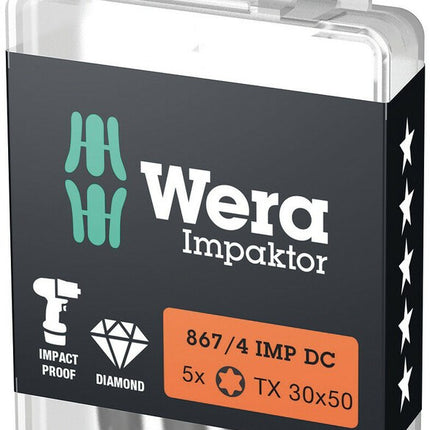 Wera BIT " impaktor" TX30 50mm 1/4" DIN3126 E6,3 - Impact Bit - 5 STK – 05057666001