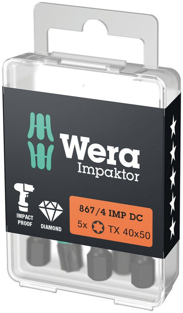Wera BIT " impaktor" TX40 50mm 1/4" DIN3126 E6,3 - Impact Bit – 05057667001