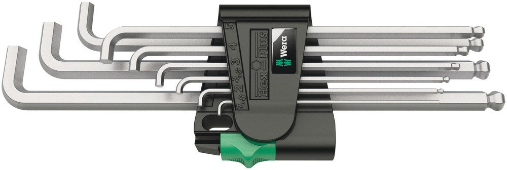 950/9 Hex-Plus 4 Stifsleutelset, metrisch, verchroomd, 9-delig