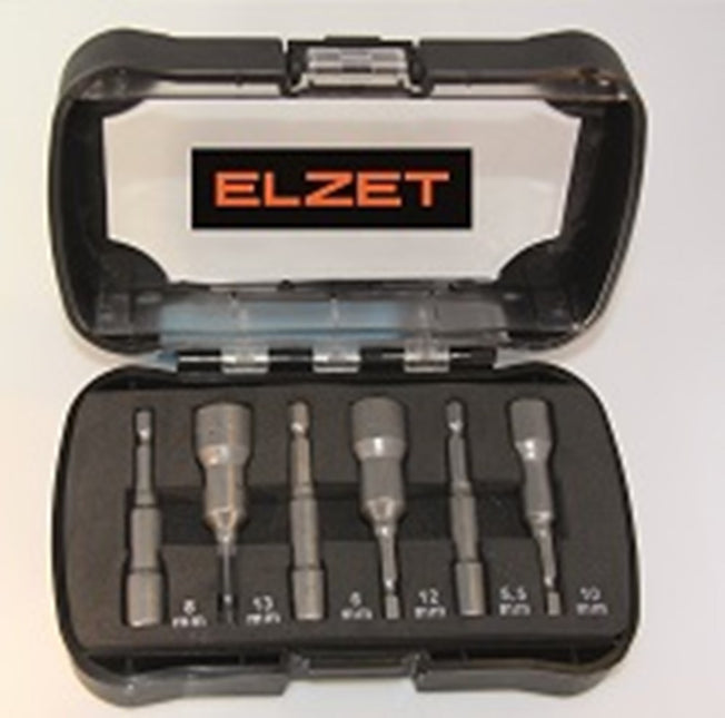 Elzet DOPSLEUTELBITSET 1/4" 6DLG              5.5/6/8/10/12/13 65MM LANG