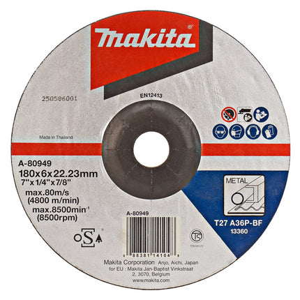 Makita Afbraamschijf 180X6,0mm Staal – A-80949