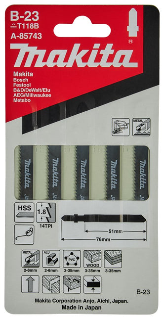 Makita Decoupeerzaagblad UNI 51mm T118B Decoupeerzaagblad Universeel – A-85743