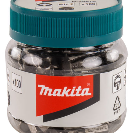 Makita Schroefbit PH2X25mm in POT 100 stuks – B-24876