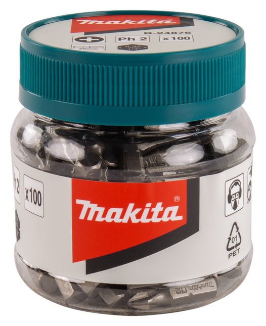 Makita Schroefbit PH2X25mm in POT 100 stuks – B-24876