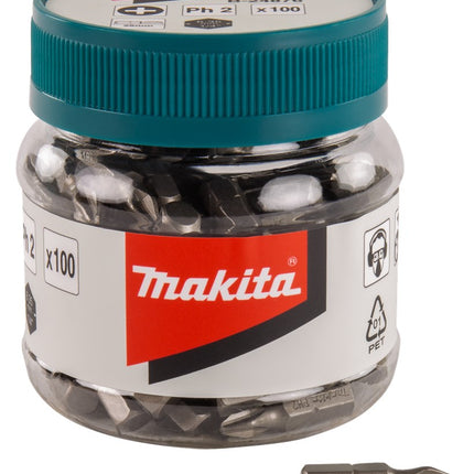 Makita Schroefbit PH2X25mm in POT 100 stuks – B-24876