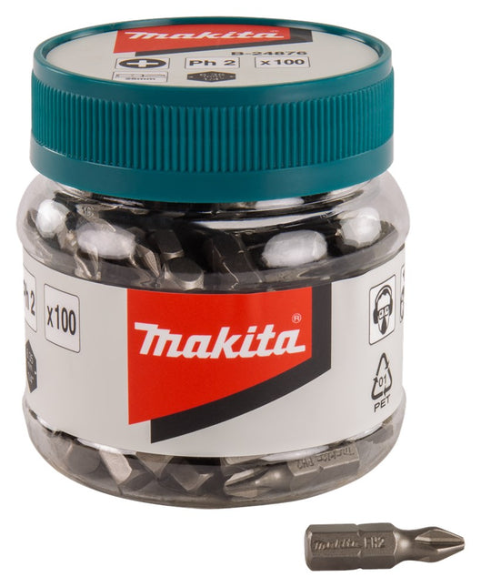 Makita Schroefbit PH2X25mm in POT 100 stuks – B-24876