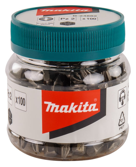 Makita Schroefbit PZ2X25mm in POT 100 stuks – B-24882