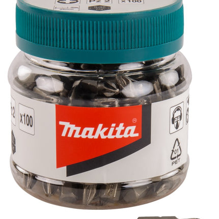 Makita Schroefbit PZ2X25mm in POT 100 stuks – B-24882