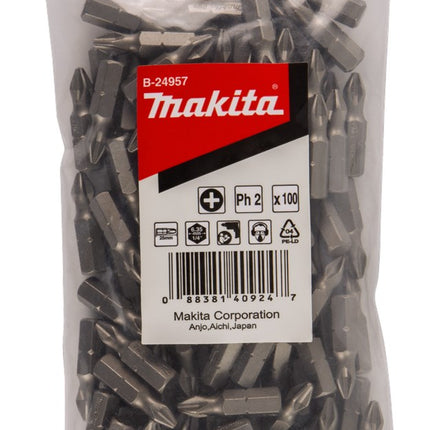 Makita Schroefbit PH2X25mm Navul 100 stuks – B-24957