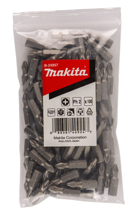 Makita Schroefbit PH2X25mm Navul 100 stuks – B-24957