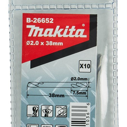 Makita METAALBOOR DUBBELZIJDIG 2,0X38MM