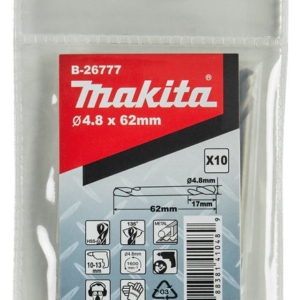 Makita METAALBOOR DUBBELZIJDIG 4,8X62MM