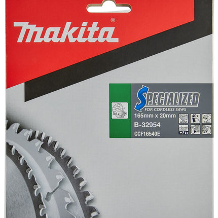 Makita HM Zaagblad 165X20X40T Zaagblad Hout 18G – B-32954