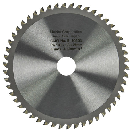 Makita Zaagblad ALU 136X20X 50T Zaagblad Aluminium 136X20X1.6 0G – B-40303