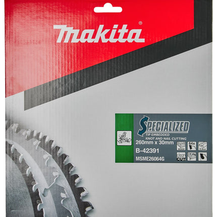 Makita HM Zaagblad 260X30X2,3 64T 5G Afkortzaagblad Hout – B-42391