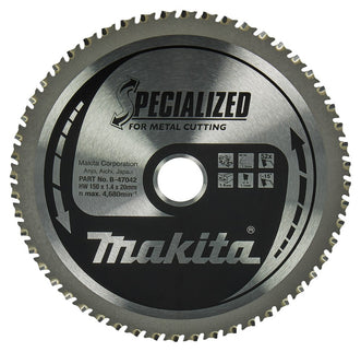 Makita HM Zaagblad 150X20X1,4 52T - Zaagblad Staal 0G B-47167 – B-47042