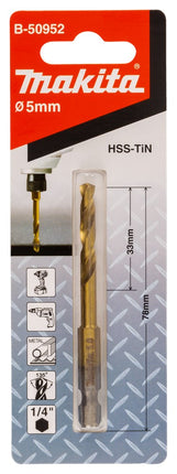 Makita Metaalb HSS-TIN Slags 5,0X78mm – B-50952