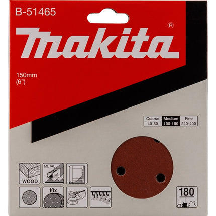Makita Schuurschijf 150mm K180 Red Velcro – B-51465