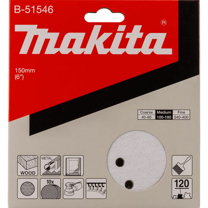 Makita Schuurschijf 150mm K120 White Velcro – B-51546