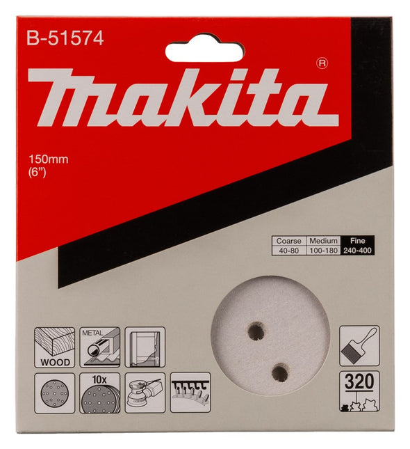 Makita Schuurschijf 150mm K320 White Velcro – B-51574