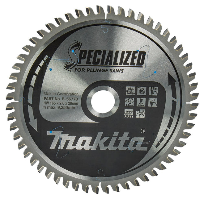 Makita Invalcirkelzaagblad Aluminium Zaagblad Alum 165X20X2 56T – B-56770