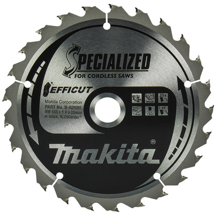 Makita Zaagblad Specialized 165X20X1,4 25T Hout Efficut 165X20X1,4mm 23G – B-62985