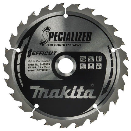 Makita Zaagblad Specialized 165X20X1,4 25T Hout Efficut 165X20X1,4mm 23G – B-62985