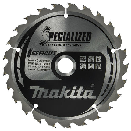 Makita Zaagblad Specialized 165X20X1,4 25T Hout Efficut 165X20X1,4mm 23G – B-62985