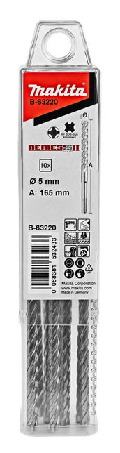 Makita P4S:SDS-PLUS Boor 5X165mm 10st – B-63220