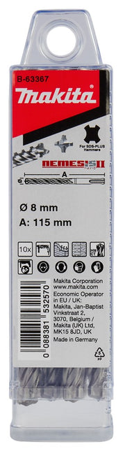 Makita P4S:SDS-PLUS Boor 8X115mm 10st P4S SDS-PLUS Betonboor – B-63367