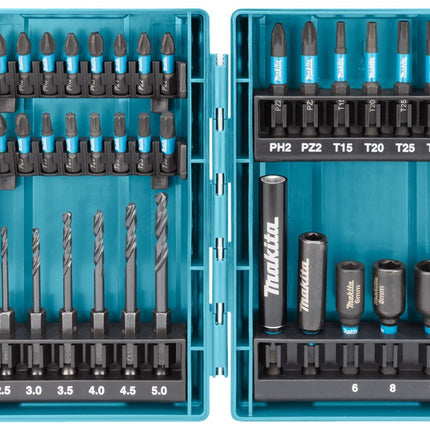 Makita Impact 33-Delige BOOR-/bitset Black Boor/bitset 33-Delig - B66896 – B-66896