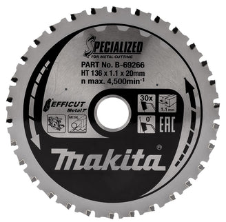 Makita Zaagblad Staal Efficut 136X20X1,1 30T 0G Zaagblad – B-69266