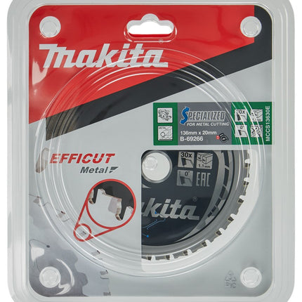 Makita Zaagblad Staal Efficut 136X20X1,1 30T 0G Zaagblad – B-69266
