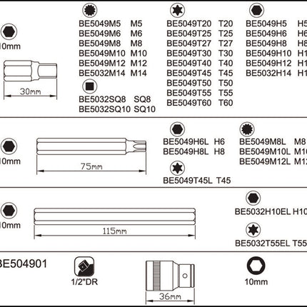 Bahco Bitset 10mm 32D – BE5032
